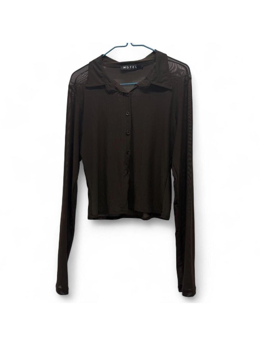 Motel Mesh Long Sleeve Blouse